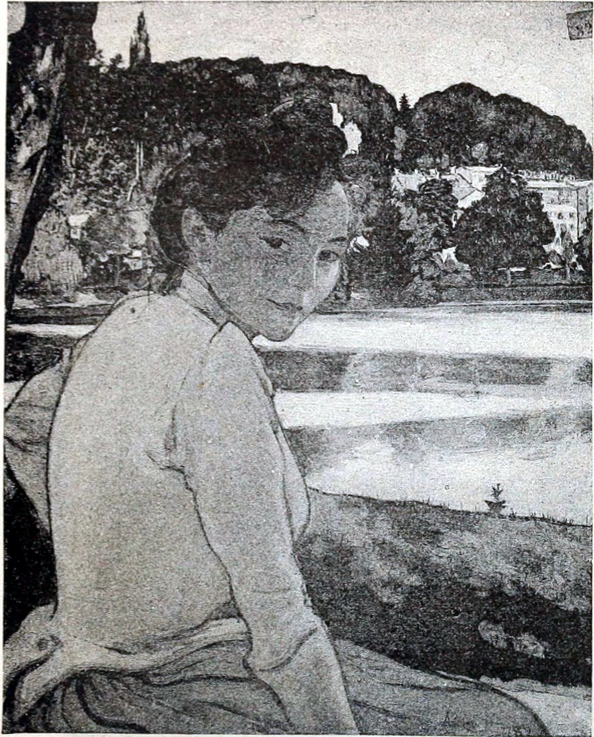 Donna in un paesaggio